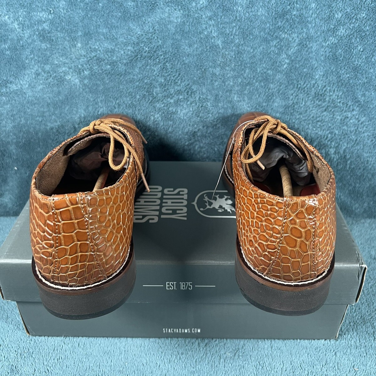 Stacy Adams Esposito Cap Toe Oxford Shoes Animal Print Tan Men\'s‎ Size 10 M New Men main image 3