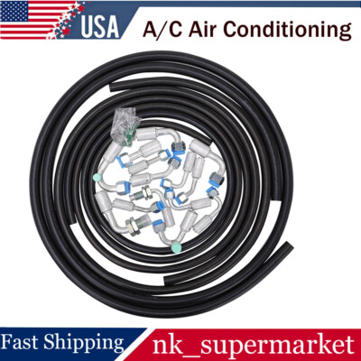 A/C Air Conditioning Ext Length Hoses & Fittings & O-rings Kit Universal NK