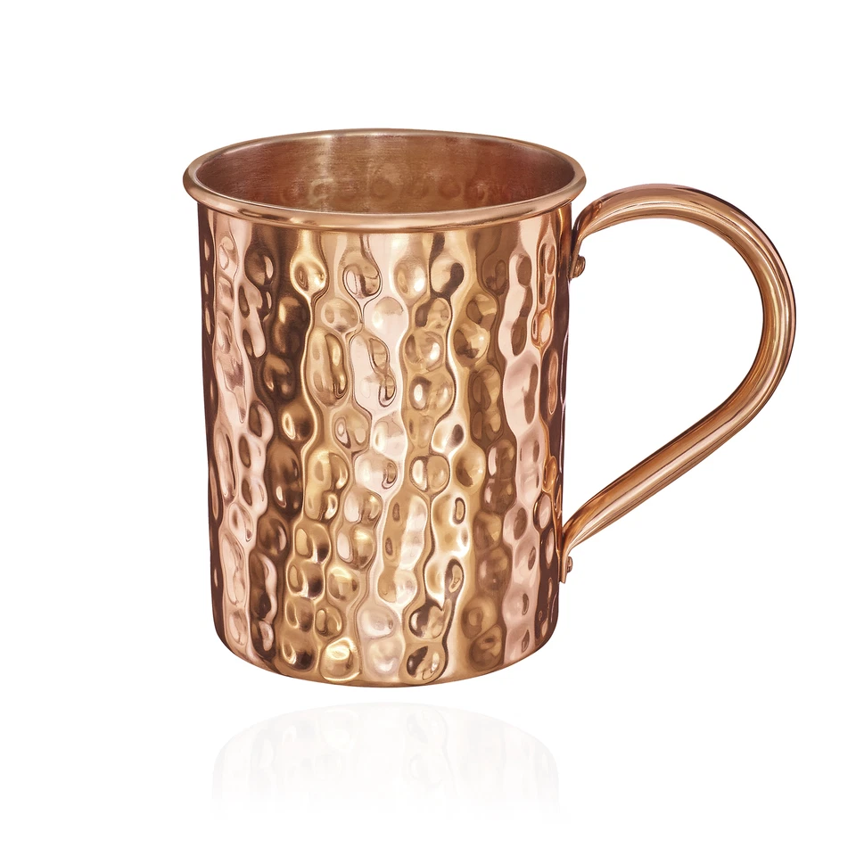 1-4x Kupferbecher reines Kupfer 100% Kupfertasse Zylinder Moscow Mule 500ml