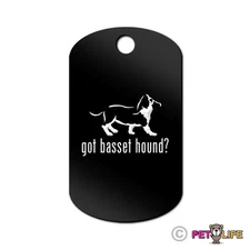 Got Basset Hound Engraved Keychain GI Tag dog hush puppy Many Colors