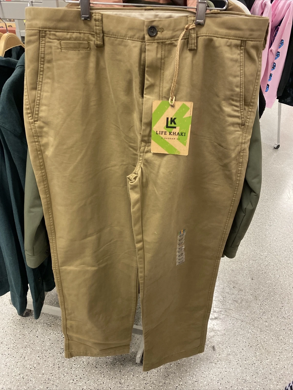 Haggar Pants Mens 36 X 34 Brown Chino Straight Leg casual Life Khaki