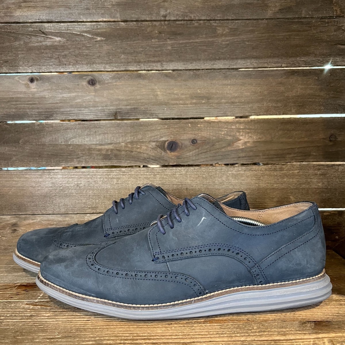 Cole Haan Original Grand Wingtip Oxford Sz 13 Shoes Blue Nubuck Comfort Casual Cole Haan Mens Size 11.5 Original Grand Wingtip Oxford  main image 2
