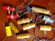 Bulk 10 Lot NOS/ USED/ UNTESTED Vintage Aerovox Capacitors Pyramid Cornell Tubes