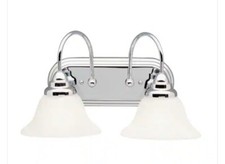 Kichler Telford 18" 2 Light Vanity Light with Alabaster Swirl Glass in Chrome