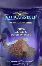GHIRARDELLI Premium Baking DUTCH PROCESS 100% Unsweetened Cocoa Powder 8 oz Bag