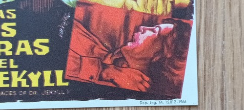 The Two Faces of Dr. Jekyll ORIGINAL Spain '66 Hand HERALD Terence Fisher Hammer - Picture 2 of 2