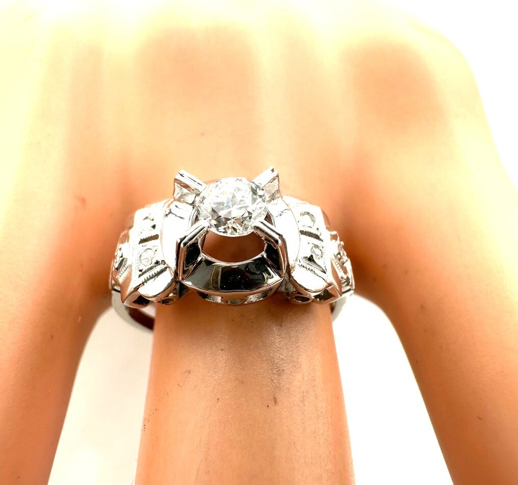 Bague Diamant Éternité En Or Blanc 18 Carats - 0.22ct - Taille 53 - 2.62g - Occasion