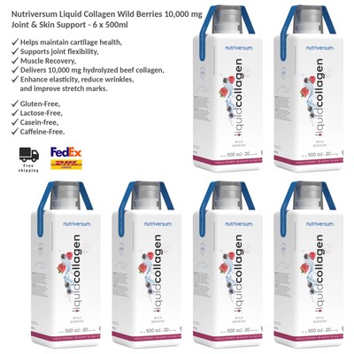 Nutriversum Liquid Collagen Wild Berries 10,000 mg Joint & Skin Support 6x500ml