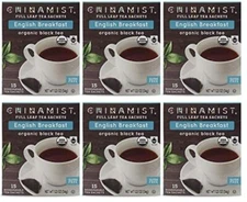 China Mist English Breakfast Organic Black Tea, 6/15 count boxes