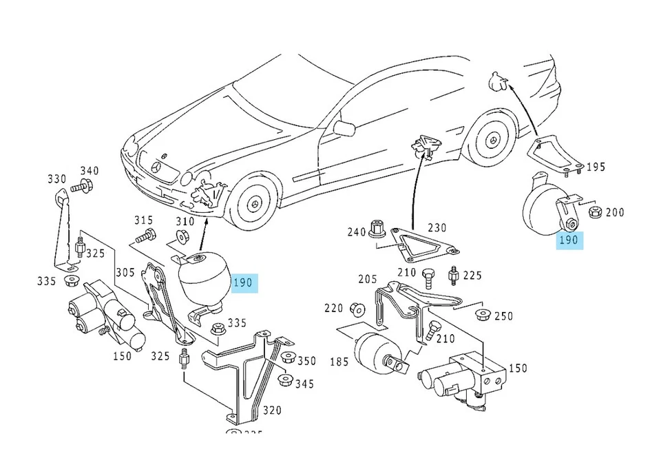 2 depósitos de cámara acumuladora autonivelante suspensión izquierda OEM para Mercedes Foto 3 de 4