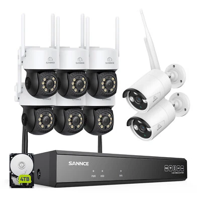 Cámara de vigilancia SANNCE WLAN PTZ 3MP cámara domo 8MP 16CH NVR audio bidireccional