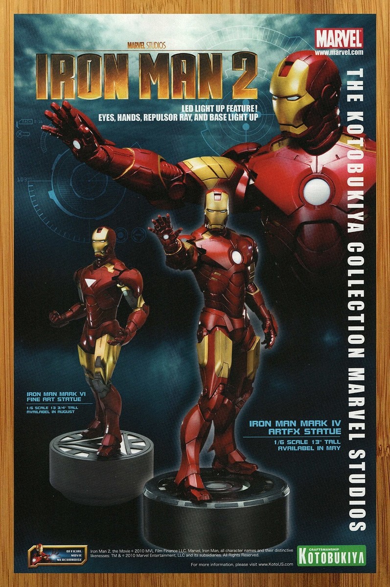 2010 Kotobukiya Iron Man Mark IV ArtFX Statue Print Ad/Poster