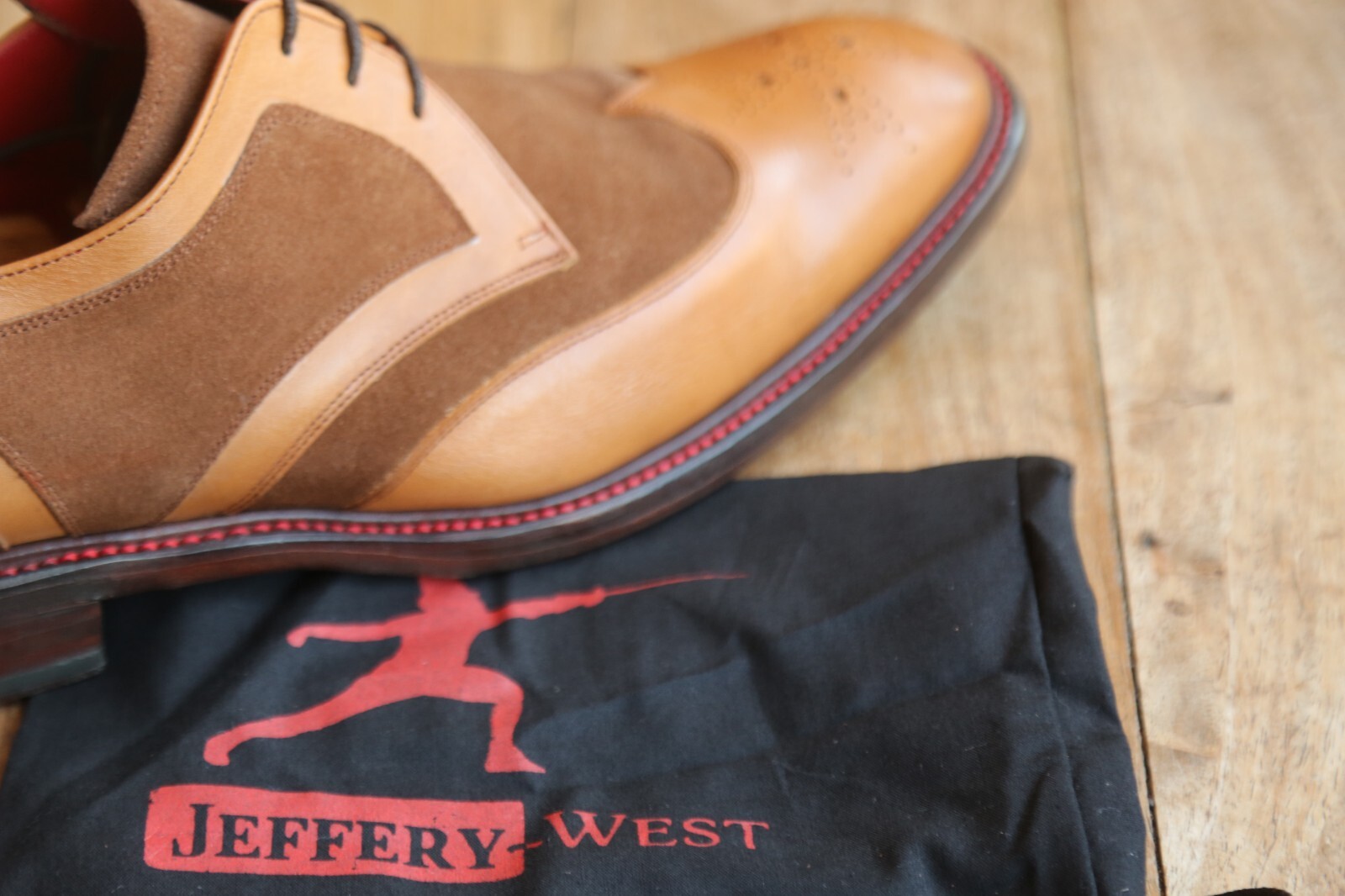Jeffery West Tan Brown Suede Leather Derby Shoes UK 10.5 US 11.5 EU 44.5