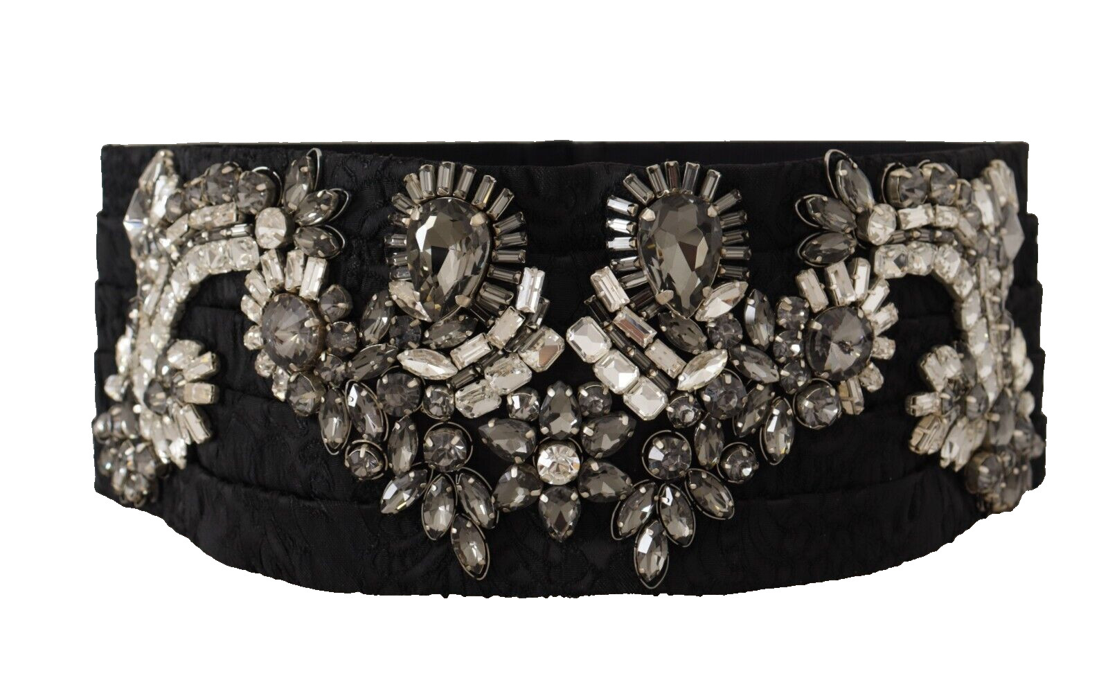 DOLCE - GABBANA Ремень Черный Шелковый Латунный Кристалл Украшенная Талия IT42US8M 3500 167990₽