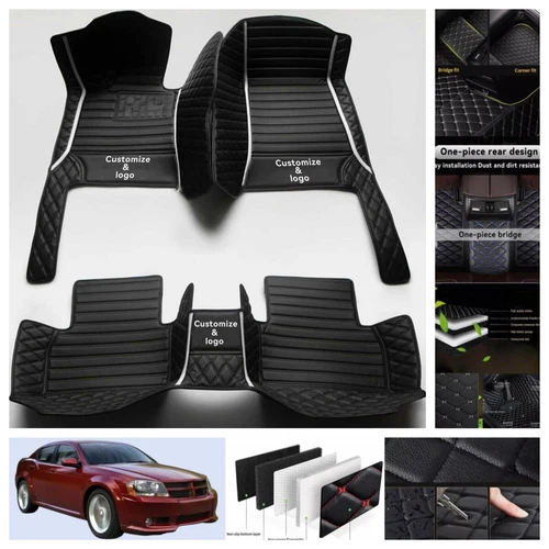 For Dodge Avenger 2007-2014 Car Floor Mats PU Leather Auto Liners Waterproof - Imagen 3 de 39