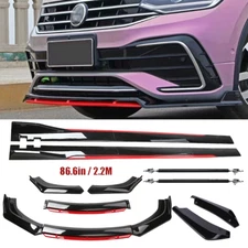 Front Bumper Lip Spoiler Splitter Body Side Skirt Gloss Black For Volkswagen T