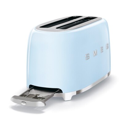 Smeg 50's Retro Style Aesthetic 4x2 Slice Pastel Blue Toaster