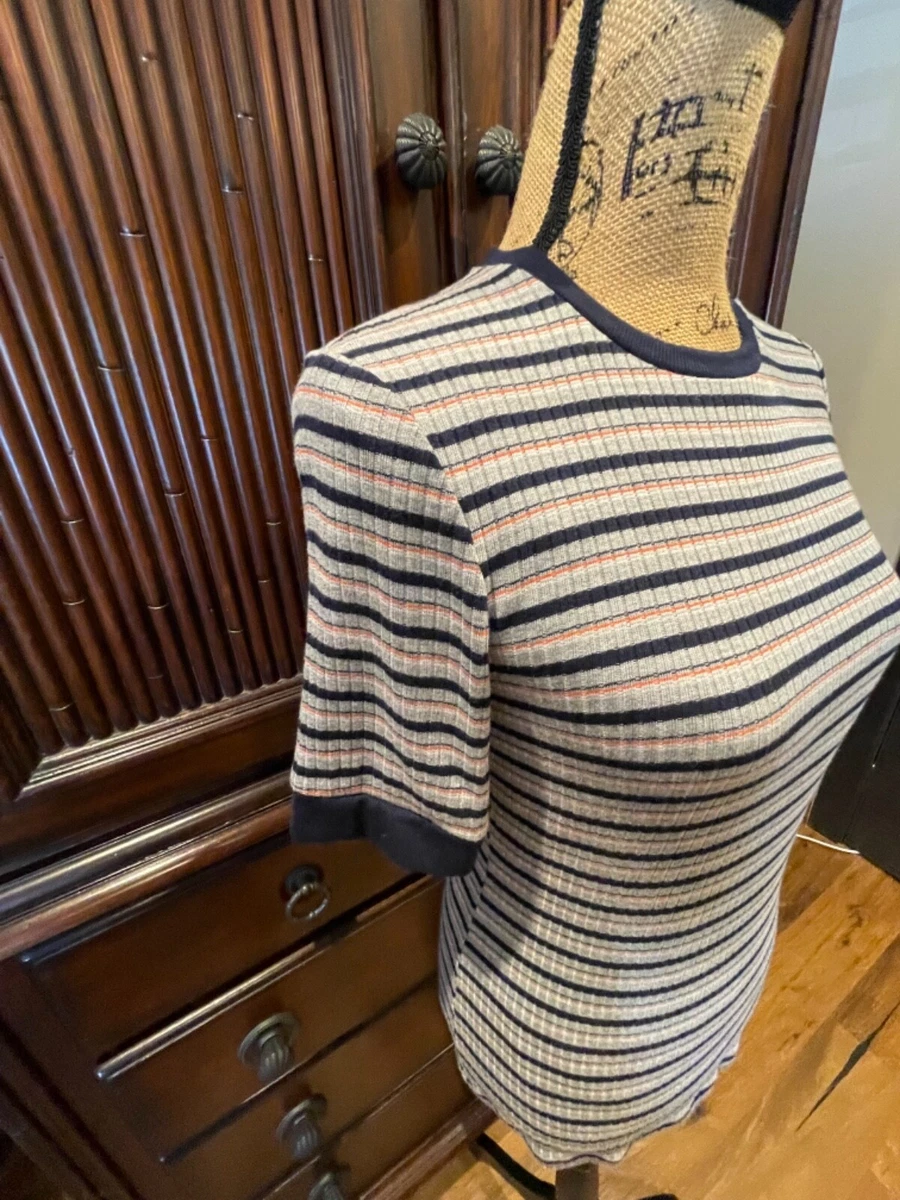 Striped ribbed hotsell knit tee