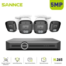 SANNCE 8CH 6MP NVR 5MP POE IP Security Camera System Audio Recording Ourdoor IR