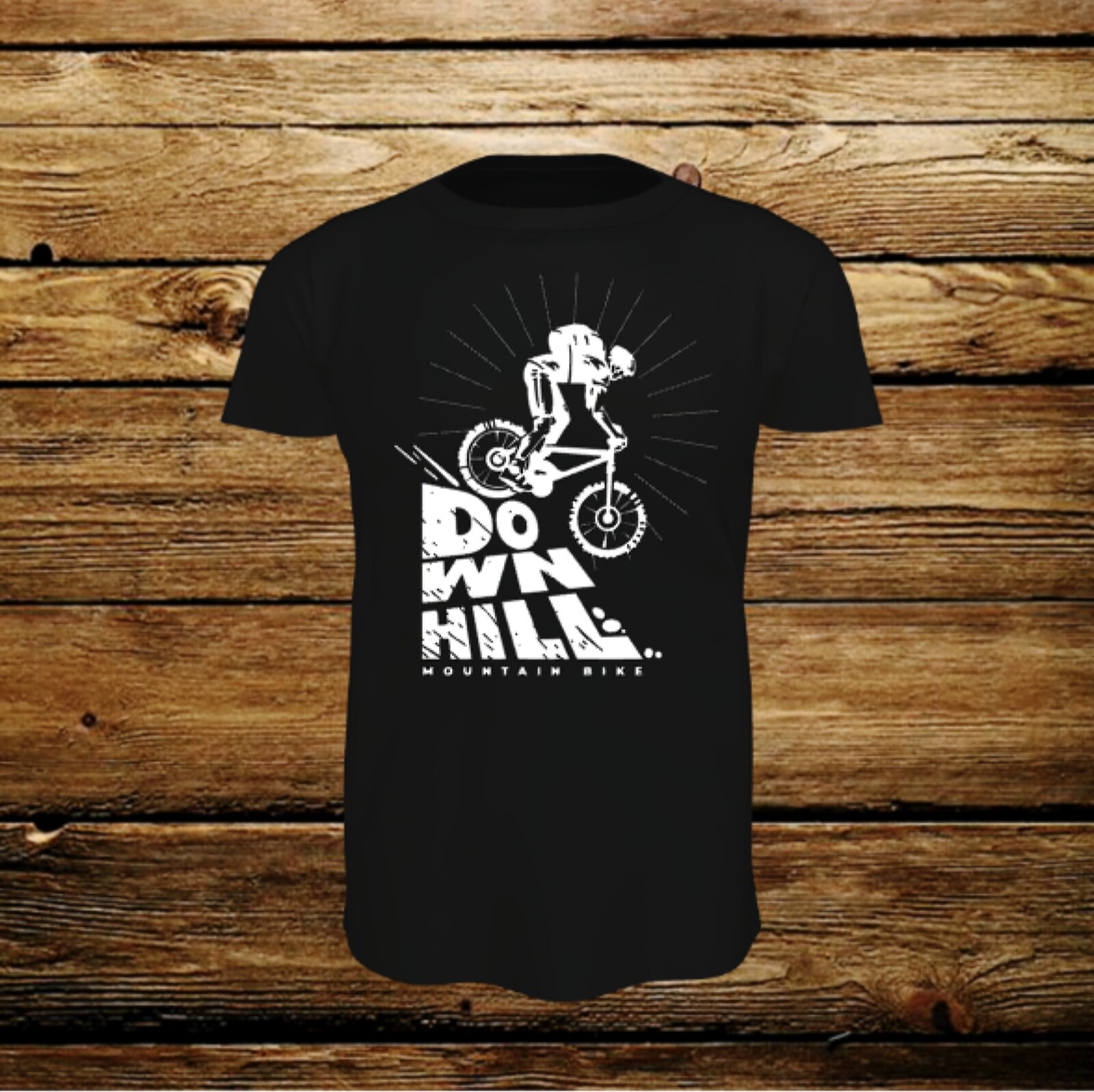 ALTRA MOUNTAIN BIKE T shirt cotone pesante nera doppia taglia stampa DOWHILL