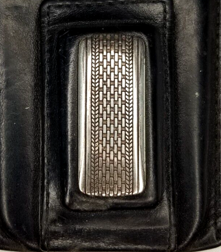 Fermasoldi Brighton Salina in pelle art deco placcato argento gentiluomo - Foto 2 di 9