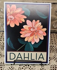 NWT Dahlia Trivet Wall Decor Stylized Flowers by Wildflower Graphics "8 x 6"