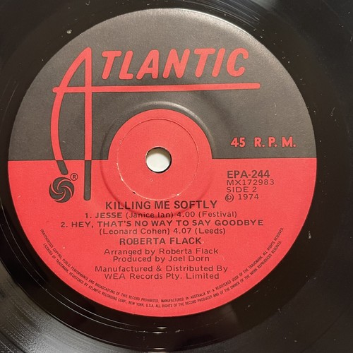 Roberta Flack Killing Me Softly Vinyl Record 7” 45 RPM Single EPA-244 1974 - Picture 23 of 24