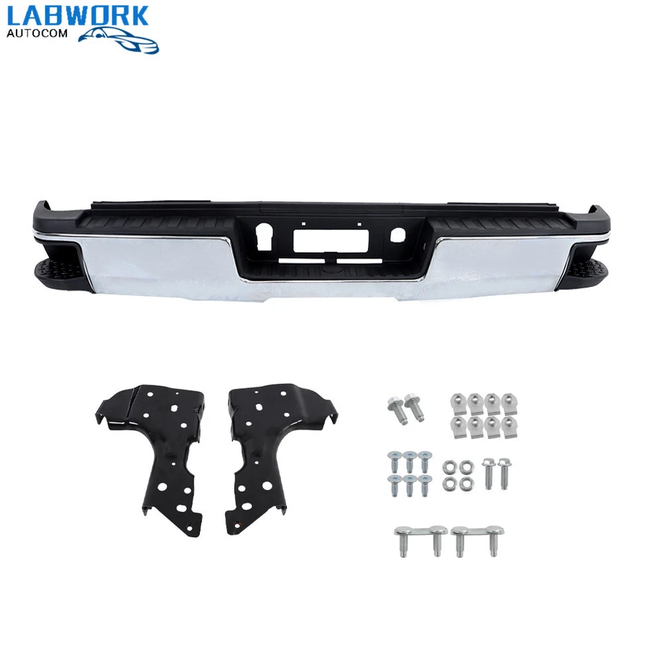 For Silverado Sierra 2500HD 3500HD 2015-18 2019 Rear Step Bumper Assembly Chrome - Изображение 2 из 4