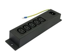 Conntek 55713 10-Amp 250V IEC Power Strip C14 Inlet to 5 320 Sheet F Black