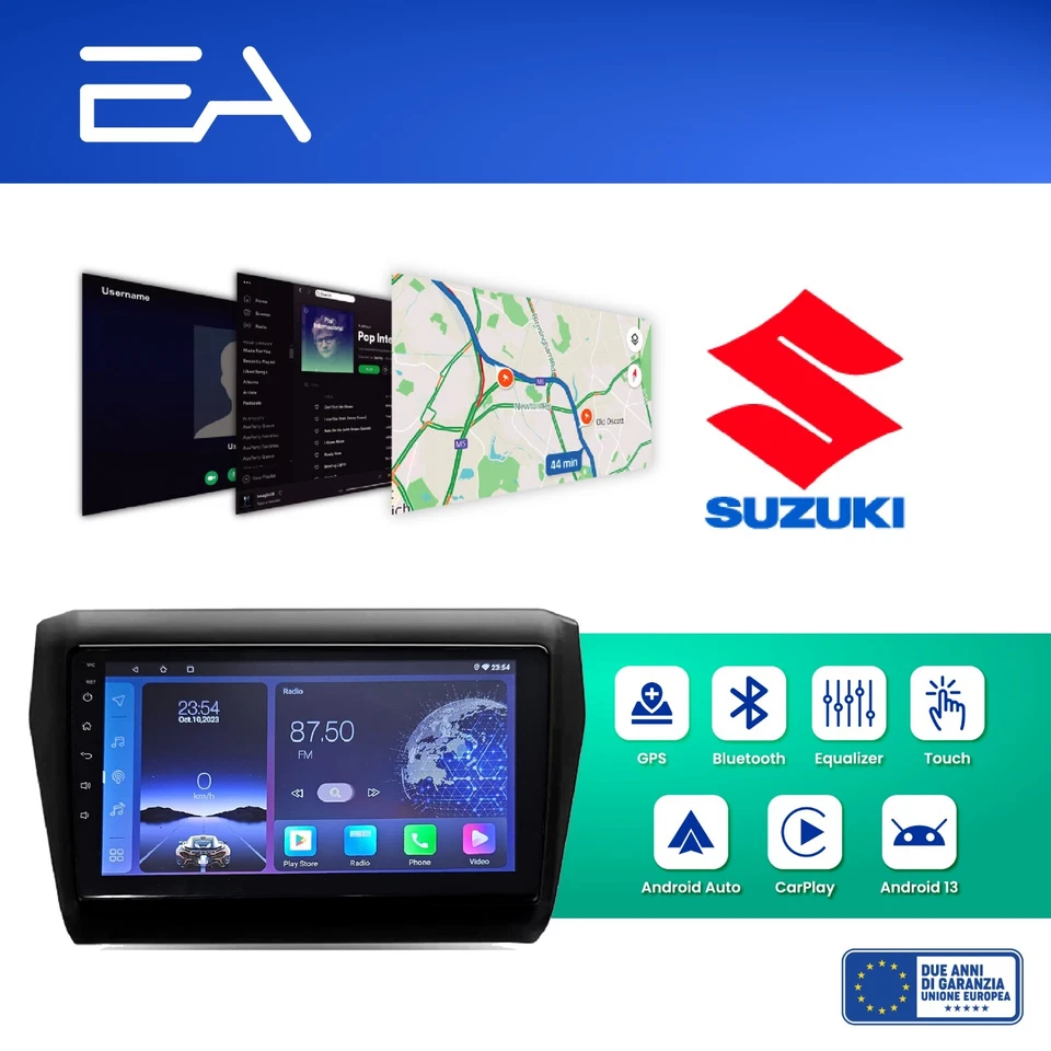 Autoradio Android per Suzuki Swift 2017+ -Octacore 4GB 64GB -Carplay  Telecamera - Immagine 2 di 4