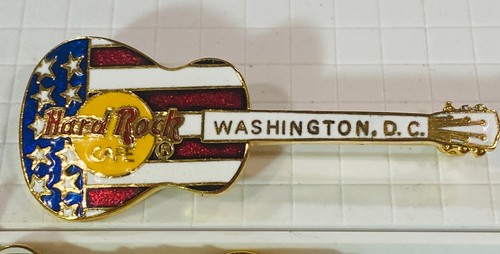 Vintage Hard Rock Cafe WASHINGTON DC USA Pin Set guitar lapel capital white (#2) - Picture 8 of 15