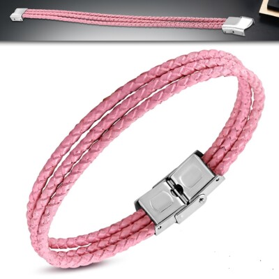 22 cm Leder Armband mit Edelstahl unisex bracelet z-bgo773