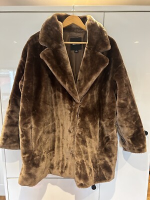 HOT Monki Faux Fur Coat Monki Brown Faux Fur Coat Women's