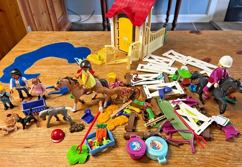 Vintage Playmobil Lot Horse Riding Country Sprit Riding Free Parts Horses