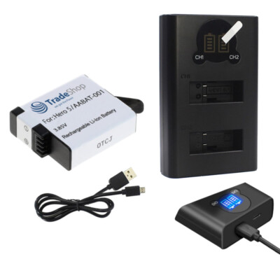 Dual LCD Ladegerät USB-C + Akku 1250mAh für GoPro IEC 62133 IS 16046 R-41047830