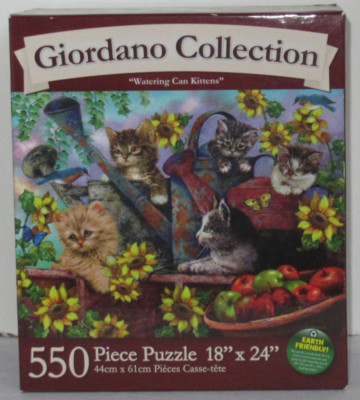 Karmin Giordano Collection WATERING CAN KITTENS flowers Cats 550+ Piece Puzzle