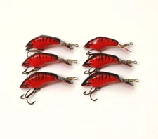 (6) Vintage Joe Bucher Power Tec Crawbug Crankbait Fishing Lures Lot of 6
