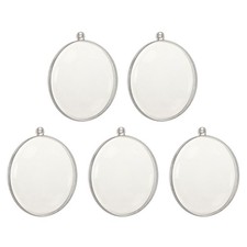 5Pcs Oblate Shape Clear Plastic Ornament DIY Christmas Fillable Hanging Ball
