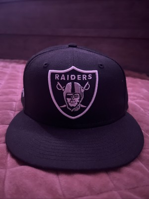 New Era 59Fifty Las Vegas Raiders Black Fitted Hat Cap, Size 7 1/4