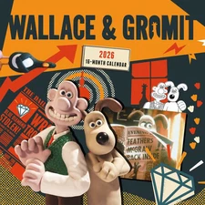 Carousel Calendars,  Wallace and Gromit 2026 Wall Calendar, 12'' X 12'', 16-Mont