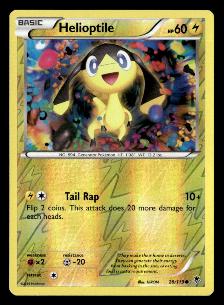 Helioptile (28) Common Reverse Holo XY - Phantom Forces 28/119 LP Pokémon TCG