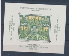 D489691 Switzerland S/S MNH PTT 50th Anniversary Flowers Art Cinderella