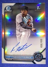 FEDERICO POLANCO 2022 BOWMAN CHROME 1ST AUTO SILVER HOLO REFRACTOR RC SP#488/499