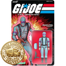 Super7 Reaction  G.I. Joe Snake Eyes  red Glow  Crystal Poison  - 3.75  G.I.