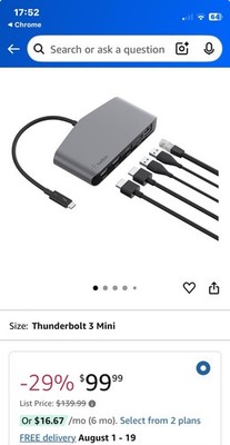 Belkin F4U097 THUNDERBOLT3 Dock Plus Docking Station Silver