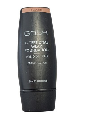 GOSH X-Ceptional Wear Foundation Shade 16 Golden 1oz Anti-Pollution Matte Medium