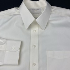 Roundtree Yorke Gold Label Mens Dress Shirt 17-34 Cream Full Fit No Iron