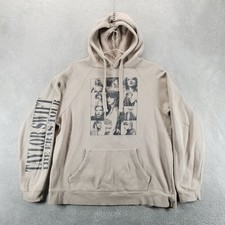 Taylor Swift Hoodie Womens M Tan Eras Tour Concert Pullover Drawstring