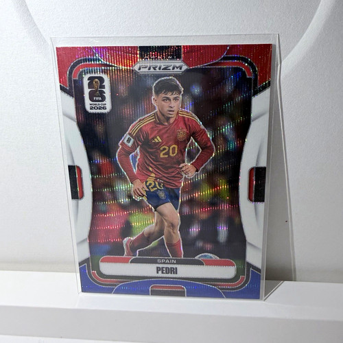 Panini 2026 Prizm FIFA World Cup Pedri #80 Spain Red White and Blue Wave
