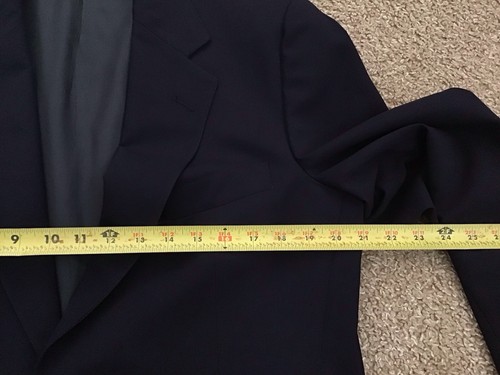 Vintage 80s Polo University Club Ralph Lauren Virgin Wool Blazer Navy Blue READ - Picture 10 of 13